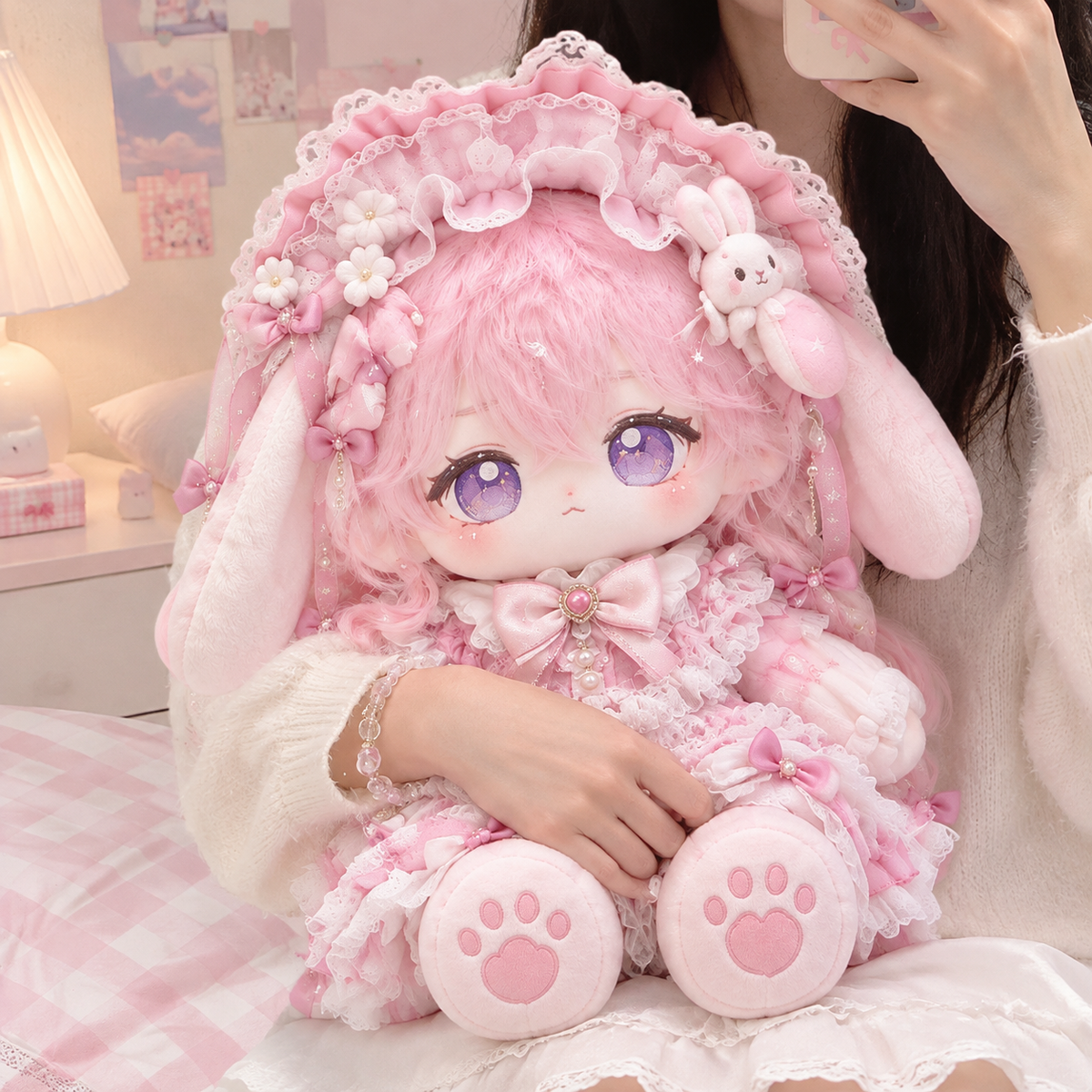 40CM Pink Bunny Lolita Cotton Doll