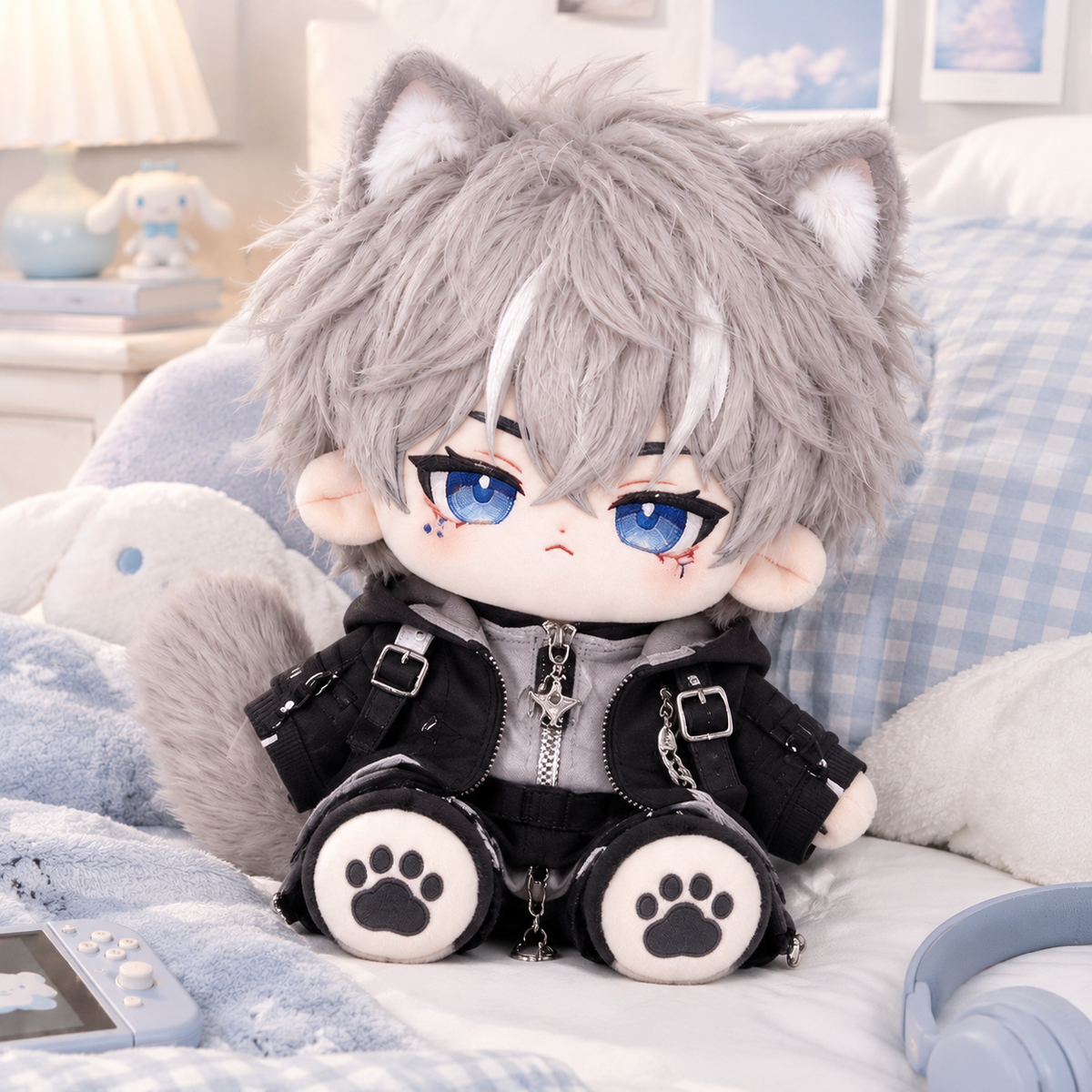 40CM Gray Wolf Streetwear Cotton Doll