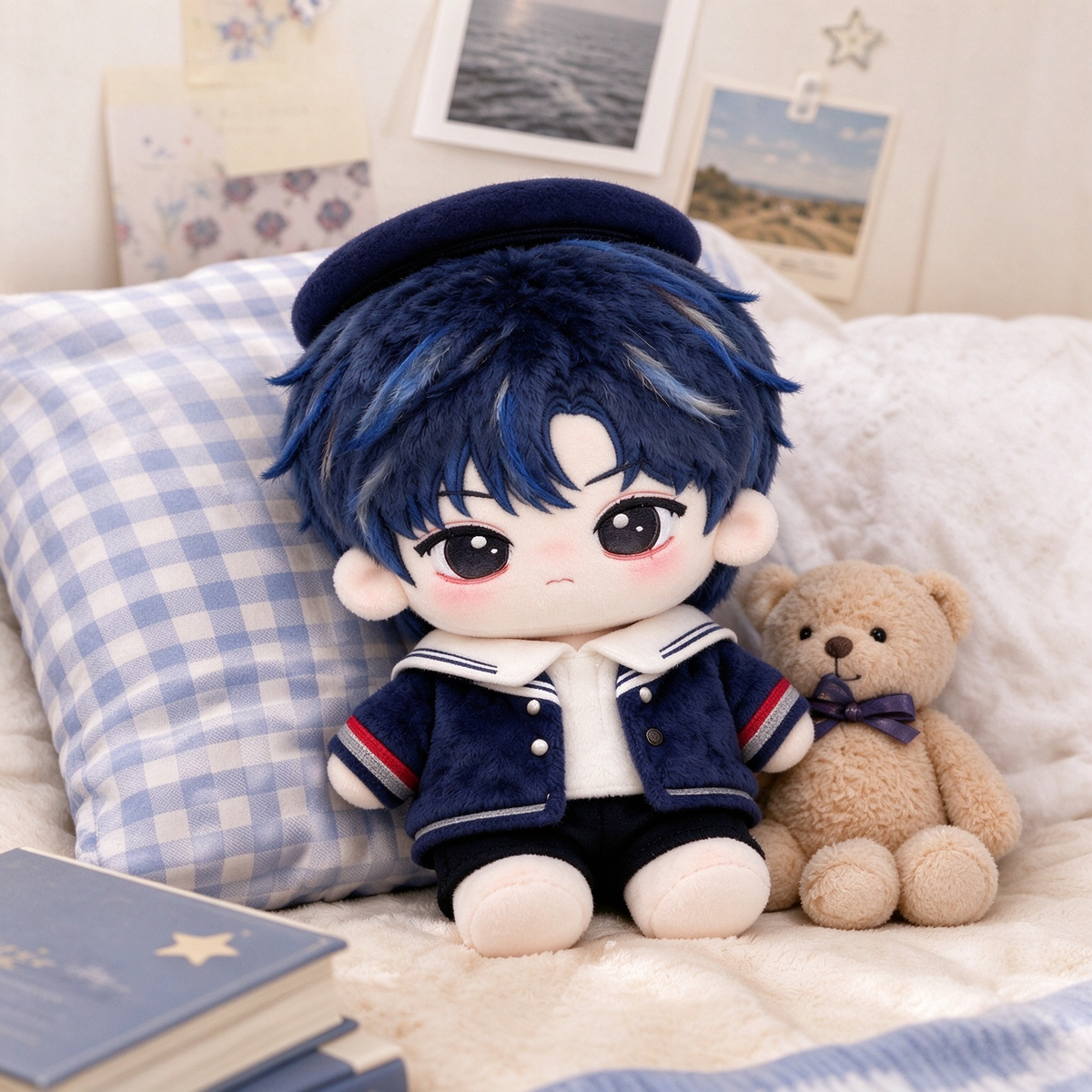 10CM Navy Sailor Boy Cotton Doll Kawaii Plush Toy