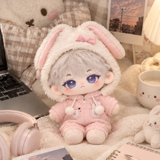 10CM Pink Onesie Bunny Cotton Doll Adorable Mini Plush Toy
