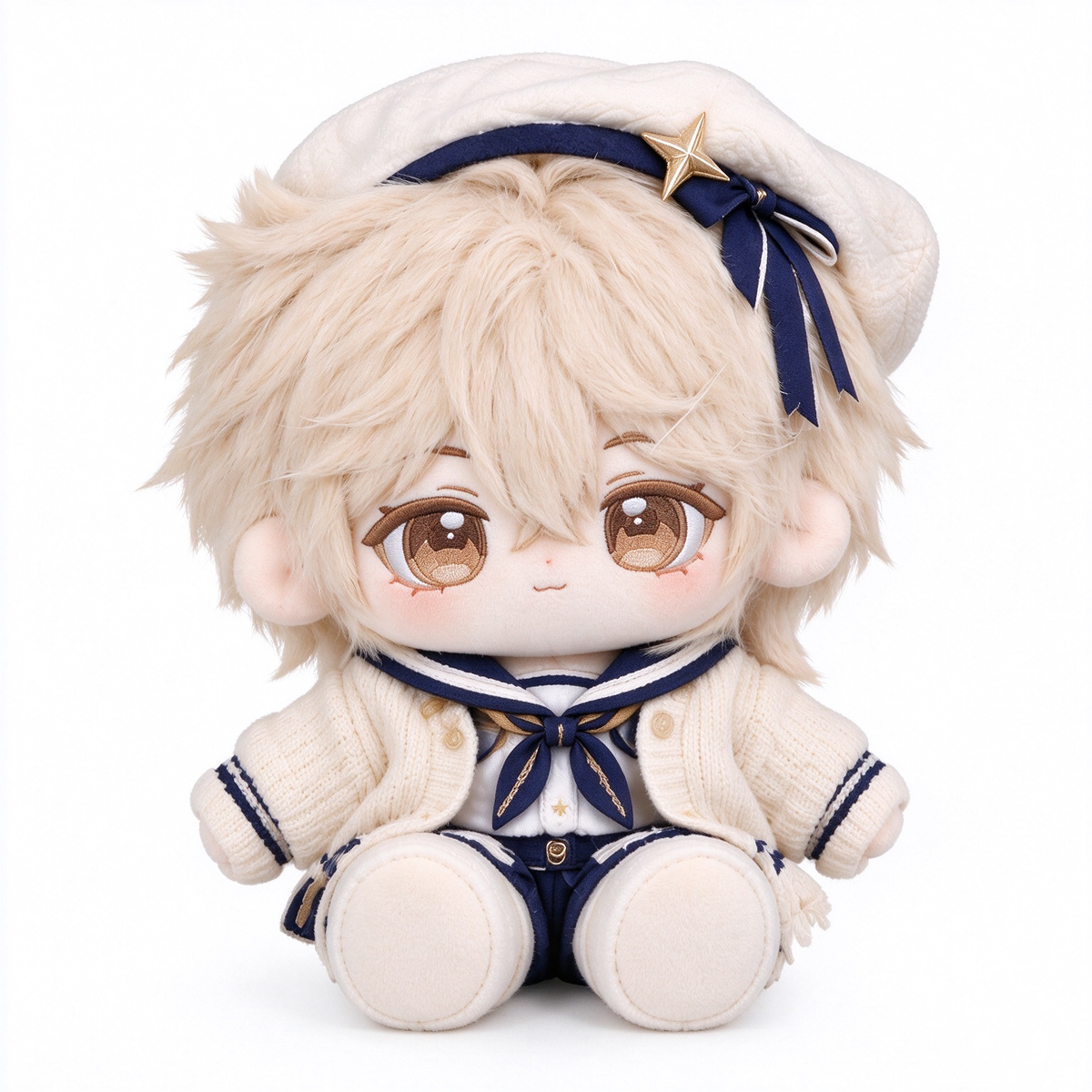 40CM Cream and Navy Sailor Cotton Doll
