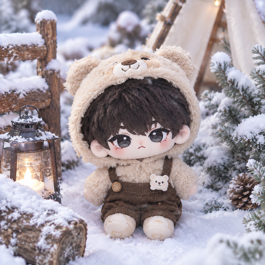 10CM Bear Hoodie Overalls Cotton Doll Kawaii Mini Plush Toy