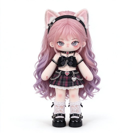 20CM Pink & Lavender Cotton Doll – Alt Fashion Heart Accessories